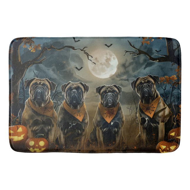 Alfombrilla De Baño Bullmastiff Halloween Spooky (Anverso)