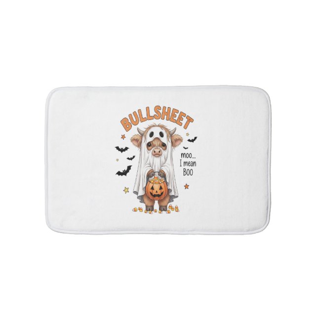 Alfombrilla De Baño Bullsheet Highland Cow Funny Ghost (Anverso)
