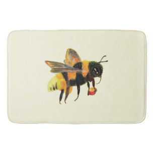 Alfombrilla De Baño Bumble Bee cargando polen