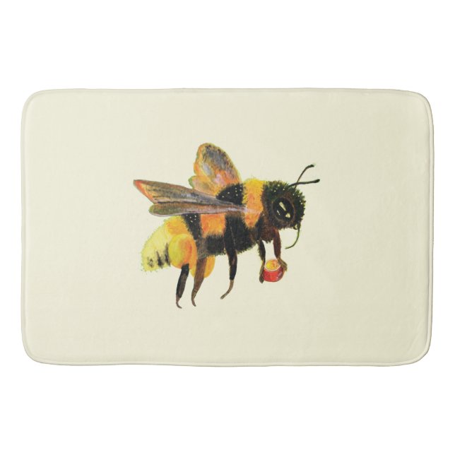 Alfombrilla De Baño Bumble Bee cargando polen (Anverso)