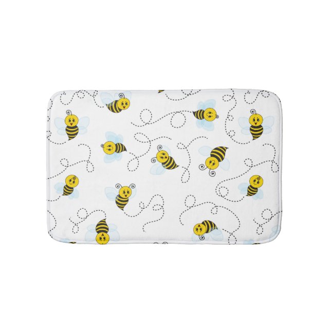 Alfombrilla De Baño Bumblebee Flying Yellow Black Bumble Bee (Anverso)