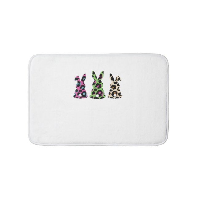 Alfombrilla De Baño Bunny Easter Leopard Plaid Buffalo Rabbit Easter D (Anverso)