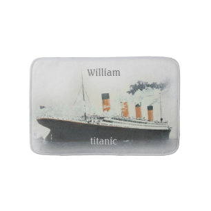 Alfombrilla De Baño Buque Titanic Vintage de Iceberg gris de la línea