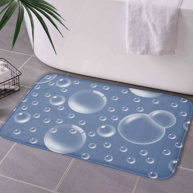 Alfombrilla De Baño Burbujas Patrón geométrico azul (Subido por el creador)