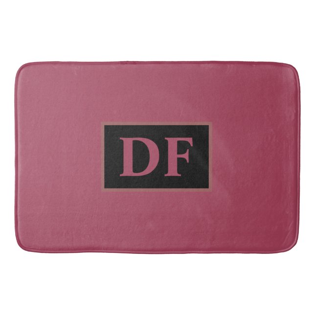 Alfombrilla De Baño Burgundy Monogrammed Bath Mat (Anverso)