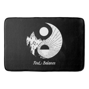 Alfombrilla De Baño Buscar equilibrio Zen Yin Yang blanco negro