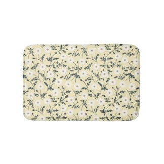 Alfombrilla De Baño Butter Yellow Cream Modern Farmhouse Daisy Pattern