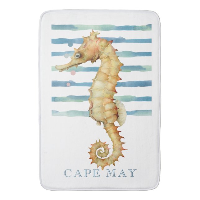 ALFOMBRILLA DE BAÑO CABALLO DE COLOR ACUÁTICO, PLAYA, CABO (Frente vertical)