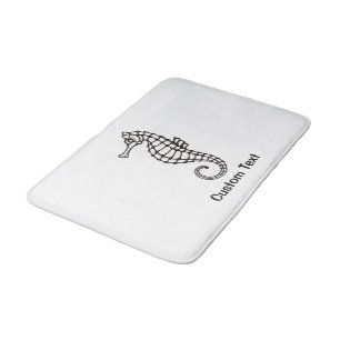 Alfombrilla De Baño Caballo de mar negro