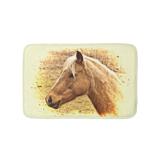 Alfombrilla De Baño Caballo marrón dorado en Sun Bath Mat (Anverso)