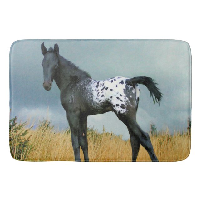 Alfombrilla De Baño Caballo - potro 24" del Appaloosa x 36" estera de (Anverso)