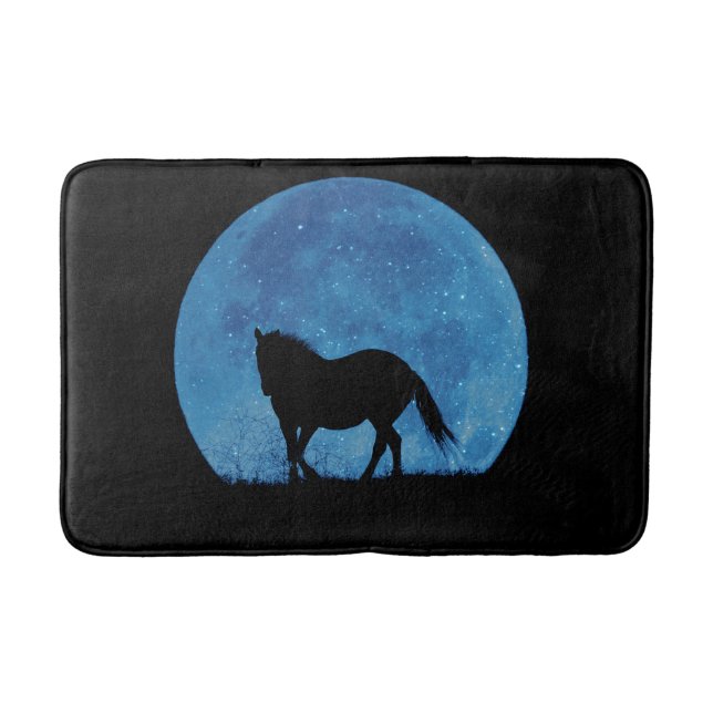 Alfombrilla De Baño Caballo surrealista y luna (Anverso)
