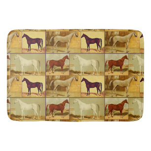 Alfombrilla De Baño Caballos árabes de época - collage
