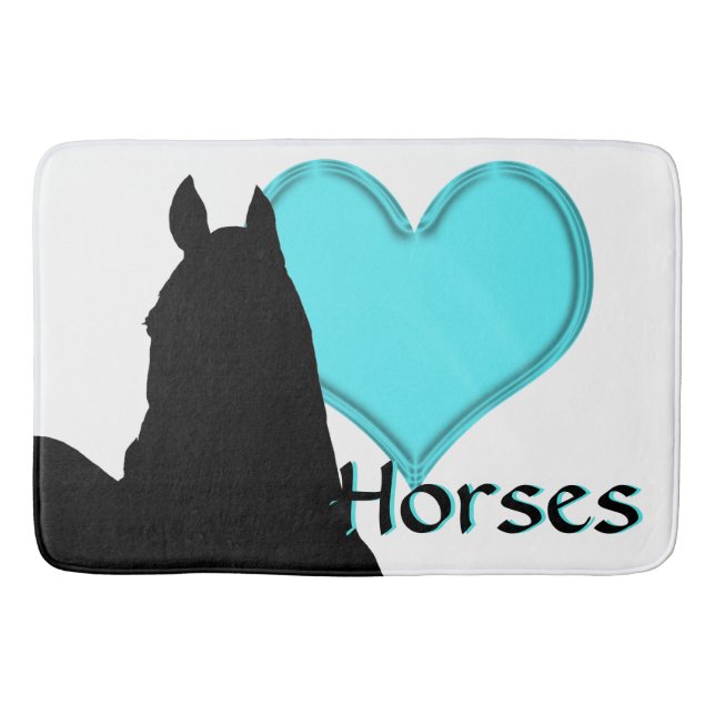 Alfombrilla De Baño Caballos de corazón en el corazón (Anverso)