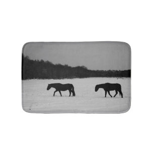 Alfombrilla De Baño Caballos En Bmcna De Nieve