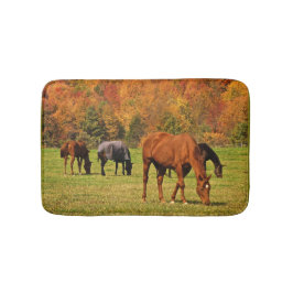 Alfombrilla De Baño Caballos en las esteras de baño animales del otoño