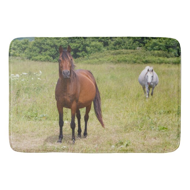Alfombrilla De Baño Caballos grises y laureados (Anverso)