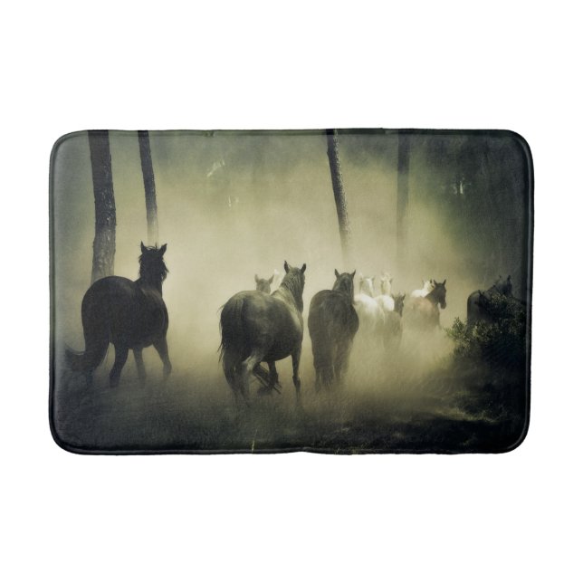 Alfombrilla De Baño Caballos salvajes corriendo (Anverso)