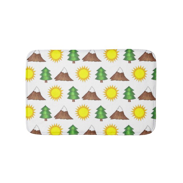 Alfombrilla De Baño Cabaña de camping de montaña Sunshine Camping (Anverso)