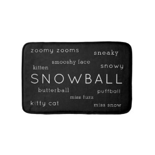 Alfombrilla De Baño Cabeza de gato suave cama plana Nombre blanco negr