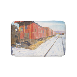 Alfombrilla De Baño Caboose de la yarda D&H del ferrocarril de Oneonta