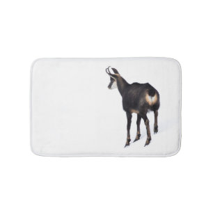 Alfombrilla De Baño Cabra alpina de montaña Chamois minimalista en la