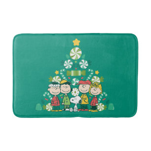 Alfombrilla De Baño Cacahuetes   Árbol de Navidad de menta