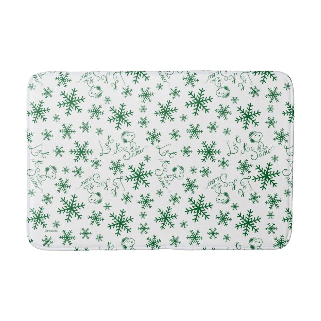 Alfombrilla De Baño Cacahuetes | Navidades Snoopy Let It Snow Pattern (Anverso)