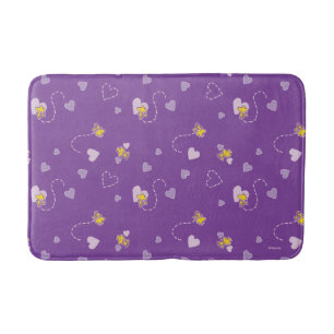 Alfombrilla De Baño Cacahuetes Patrón cardíaco púrpura de Woodstock