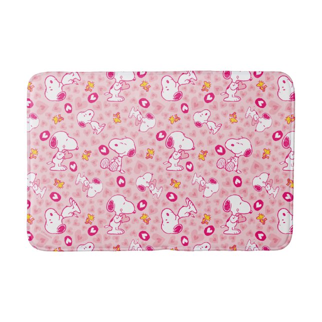 Alfombrilla De Baño Cacahuetes | Patrón cardíaco Snoopy & Woodstock (Anverso)