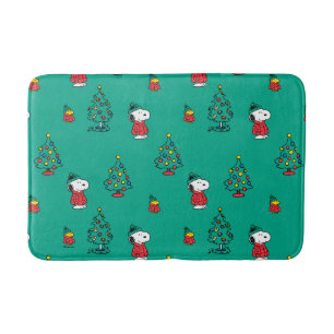 Alfombrilla De Baño Cacahuetes   Patrón de Navidades Snoopy y Woodstoc