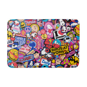 Alfombrilla De Baño Cacahuetes   Patrón de parches de mixtape