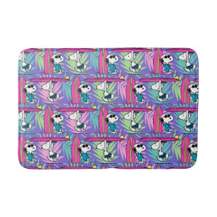 Alfombrilla De Baño Cacahuetes   Patrón Snoopy Purple Surf