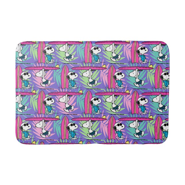 Alfombrilla De Baño Cacahuetes | Patrón Snoopy Purple Surf (Anverso)