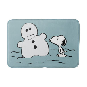 Alfombrilla De Baño Cacahuetes Snoopy Construye Un Hombre De Nieve