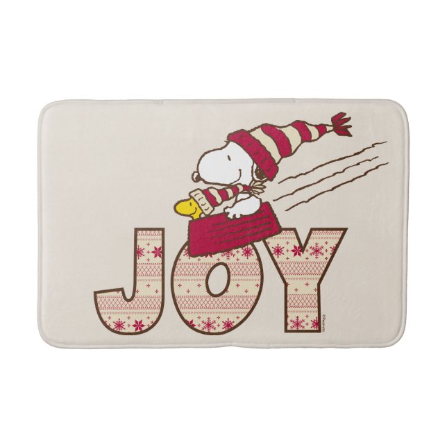 Alfombrilla De Baño Cacahuetes | Snoopy & Woodstock Joy Sled Ride (Anverso)