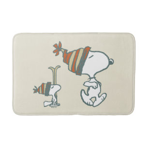 Alfombrilla De Baño Cacahuetes   Viaje para esquiar Snoopy & Woodstock
