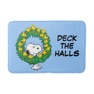 Alfombrilla De Baño Cacahuetes   Wreath de Navidades Snoopy y Woodstoc