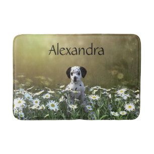 Alfombrilla De Baño Cachorro dálmata en daisies