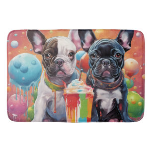 Alfombrilla De Baño Cachorros de Bulldog franceses , Milkshake