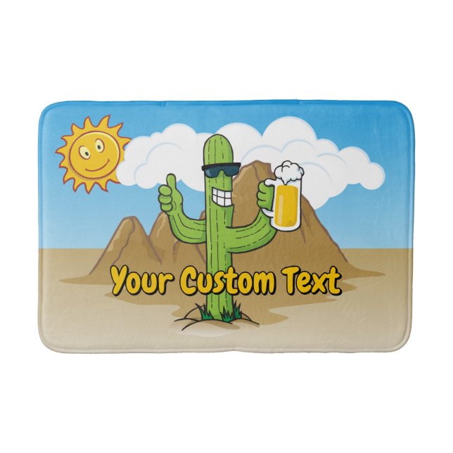 Alfombrilla De Baño Cactus con cerveza (Anverso)