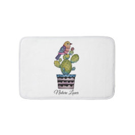 Alfombrilla De Baño Cactus Y Ave Arcoiris En Acuarela