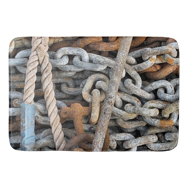 ALFOMBRILLA DE BAÑO CADENA Y ROPA DE PESCA MARÍTIMA (Anverso)