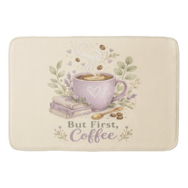 Alfombrilla De Baño Café Acuarela Lavanda Acogedor