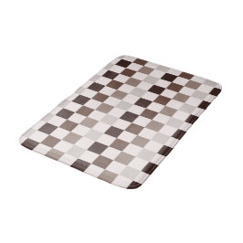 Alfombrilla De Baño Cafe Au Lait checkerboard pattern