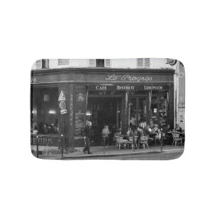 Alfombrilla De Baño Café blanco y negro en Montmartre, París