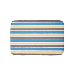 Alfombrilla De Baño Café de palomitas marrón franjas azules sónicas