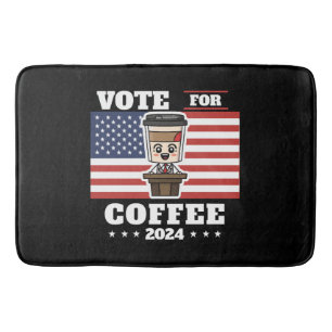 Alfombrilla De Baño Café para presidente, vota por café