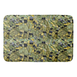 Alfombrilla De Baño Caimán Cocodrilo Dragón Cuero Amarillo Verde