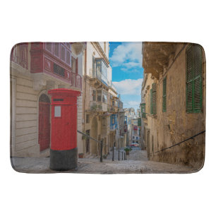 Alfombrilla De Baño Caja de correo rojo vintage en Malta